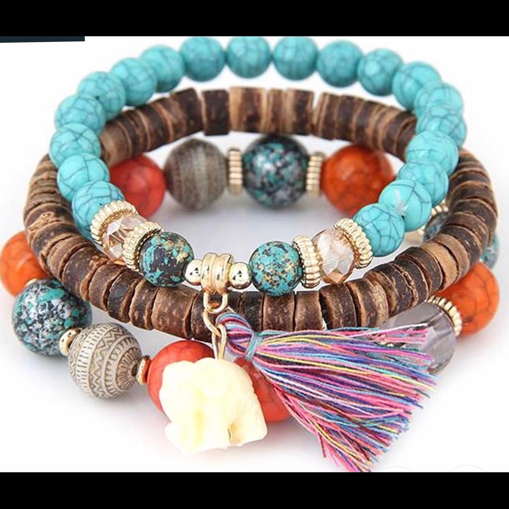 Boho wood beads bracelets